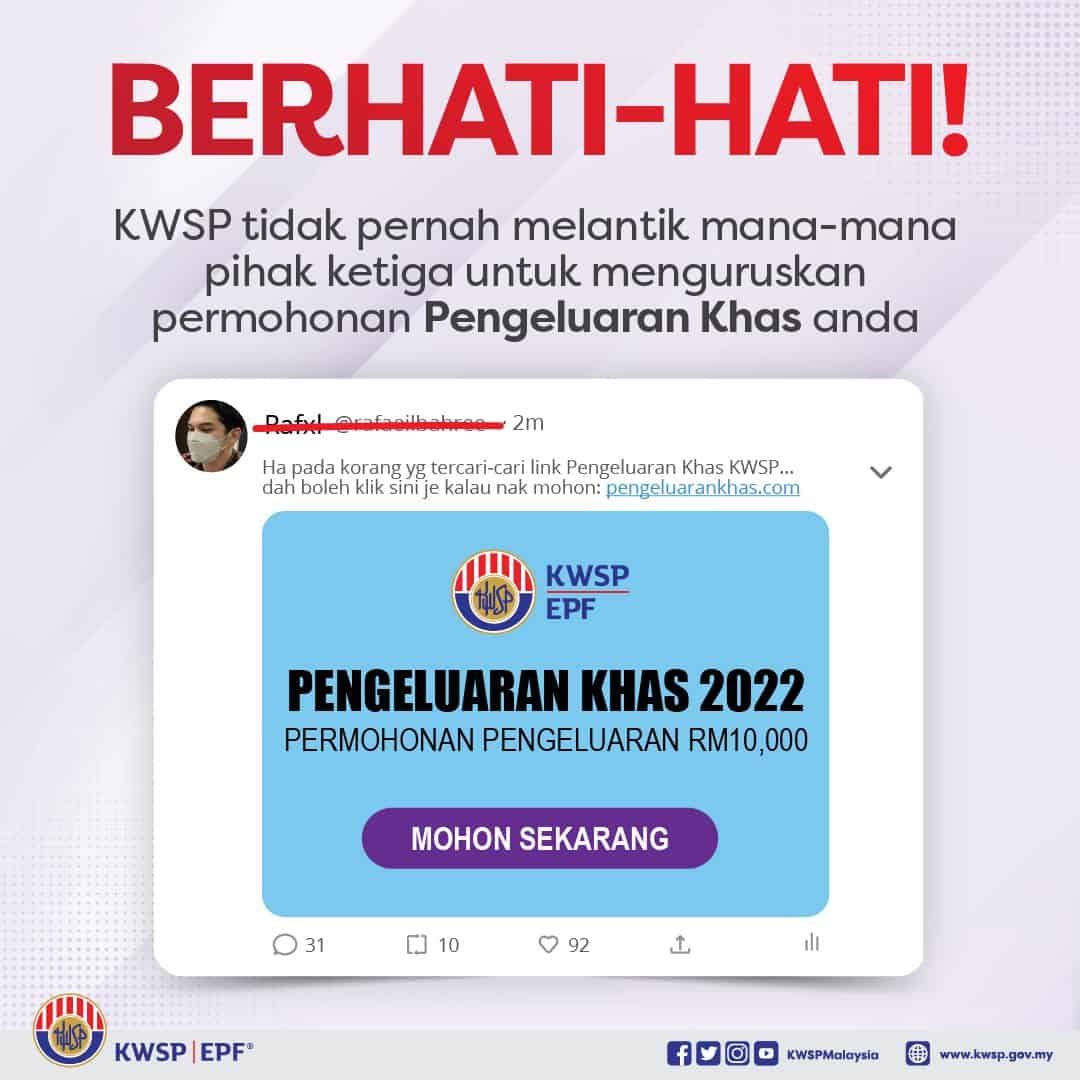 Pengeluaran khas KWSP RM10k